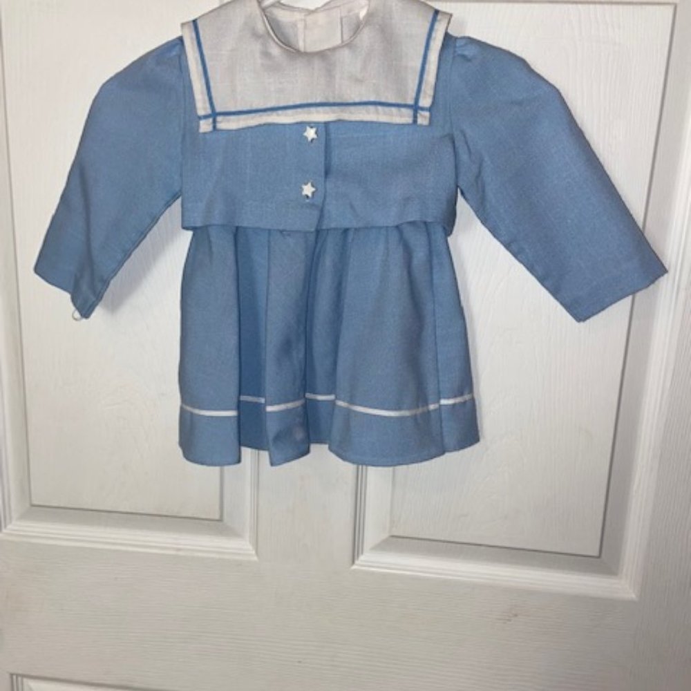 Light blue and white sailor dress for 3T